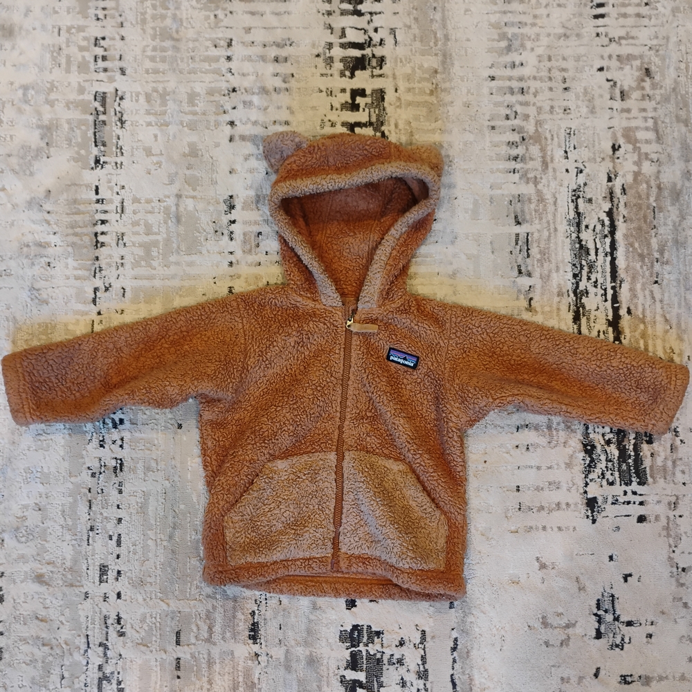 Patagonia Kids Tan Fleece Hoodie with Ears